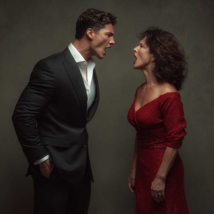 Ein Mann und seine Mutter streiten sich | Quelle: Midjourney