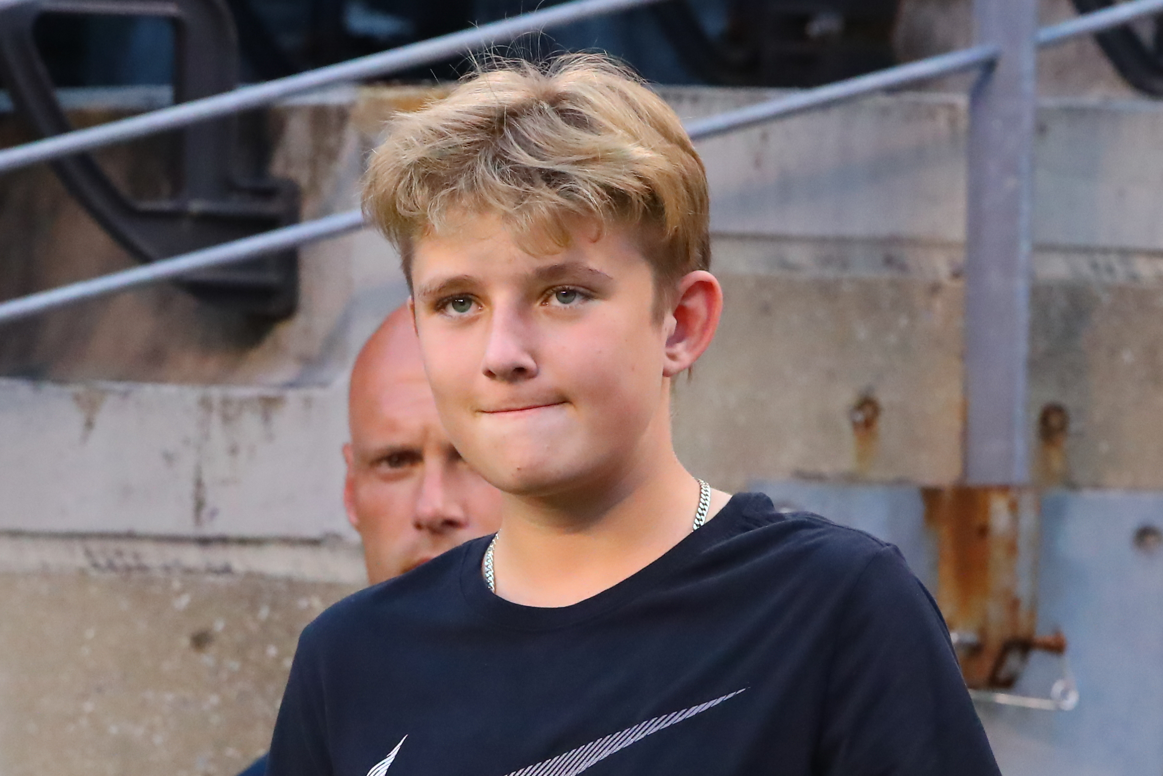 Barron Trump auf dem Spielfeld vor dem International Champions Cup Spiel zwischen Real Madrid und Atlético Madrid am 26. Juli 2019. | Quelle: Getty Images