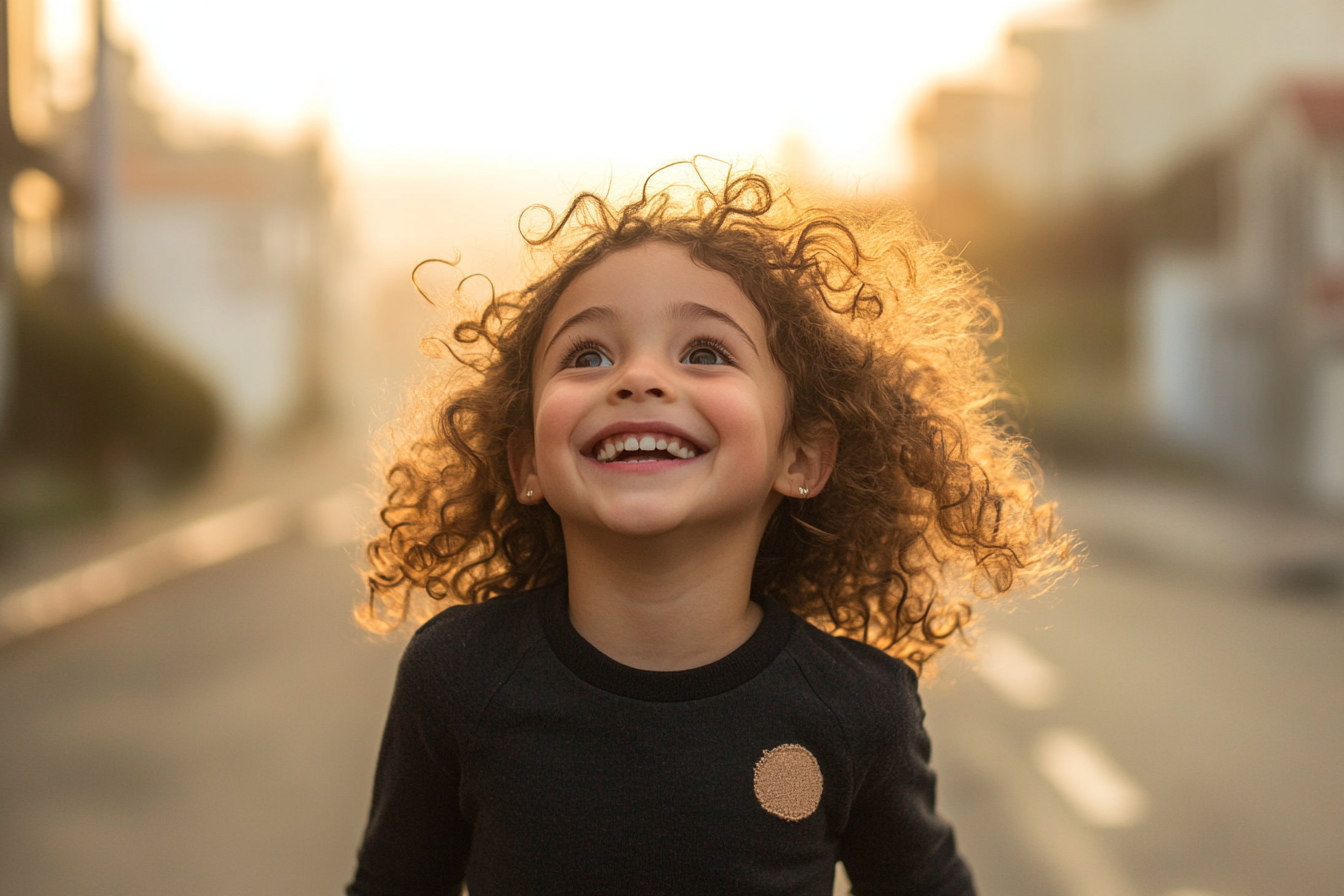 Uma garota sorrindo para alguém | Fonte: Midjourney