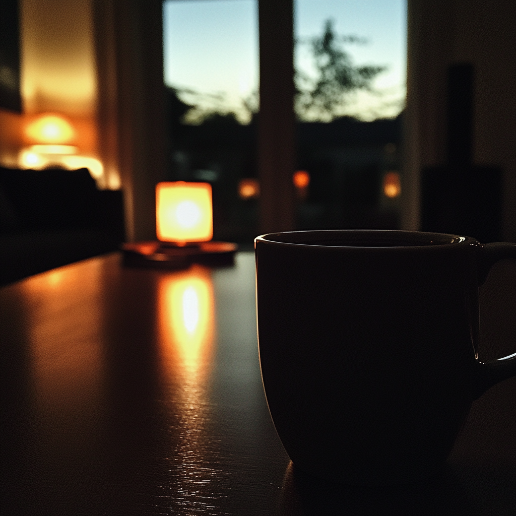 Eine Tasse auf einem Couchtisch | Quelle: Midjourney