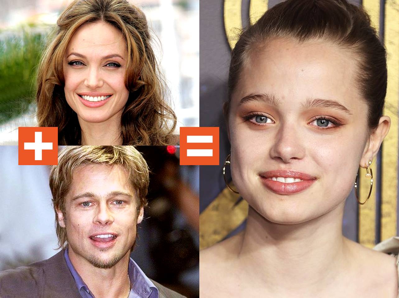 Eine Collage von Angelina Jolie, Brad Pitt und Shiloh Jolie Pitt | Quelle: Getty Images