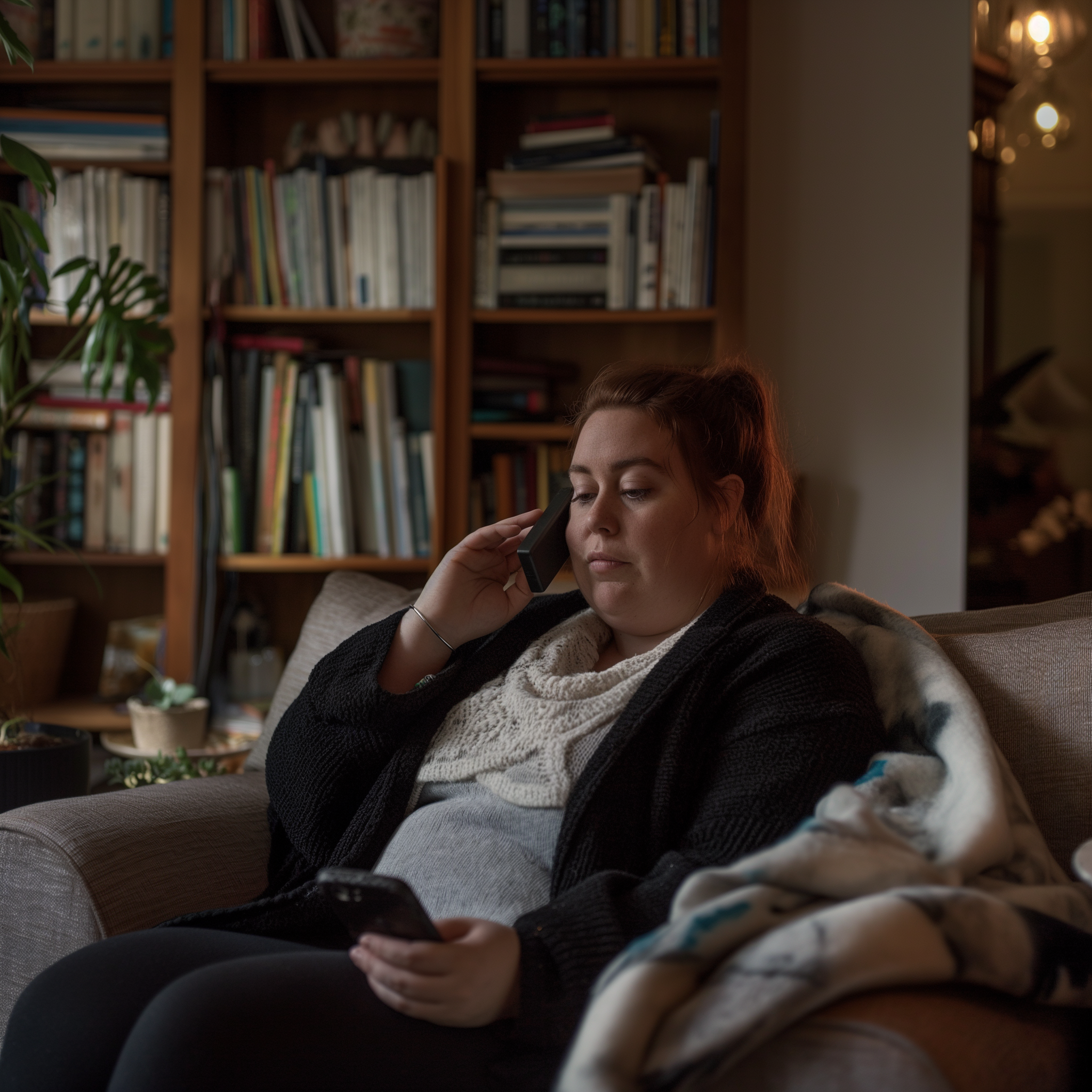 Eine Frau, die zu Hause telefoniert | Quelle: Midjourney