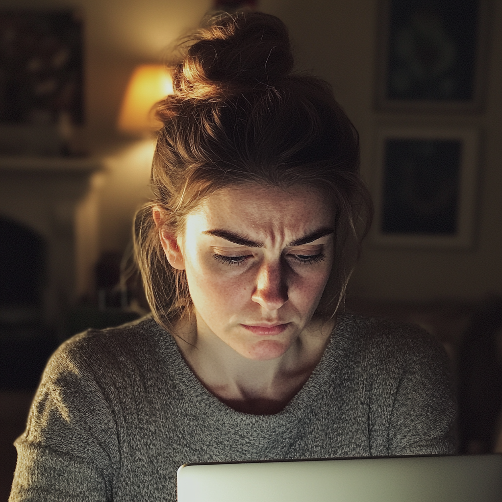 Eine Frau sitzt an einem Laptop | Quelle: Midjourney
