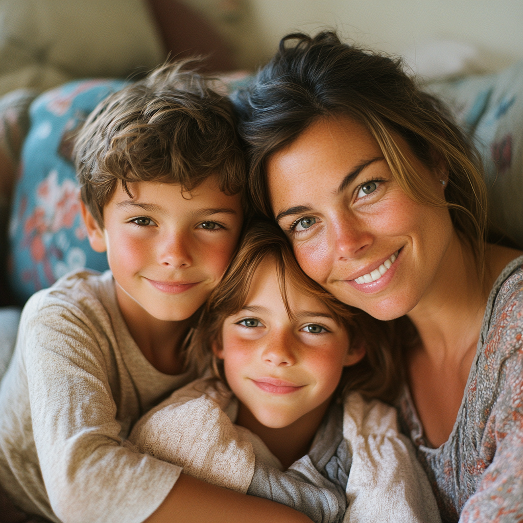Eine glückliche Mutter und ihre Kinder | Quelle: Midjourney