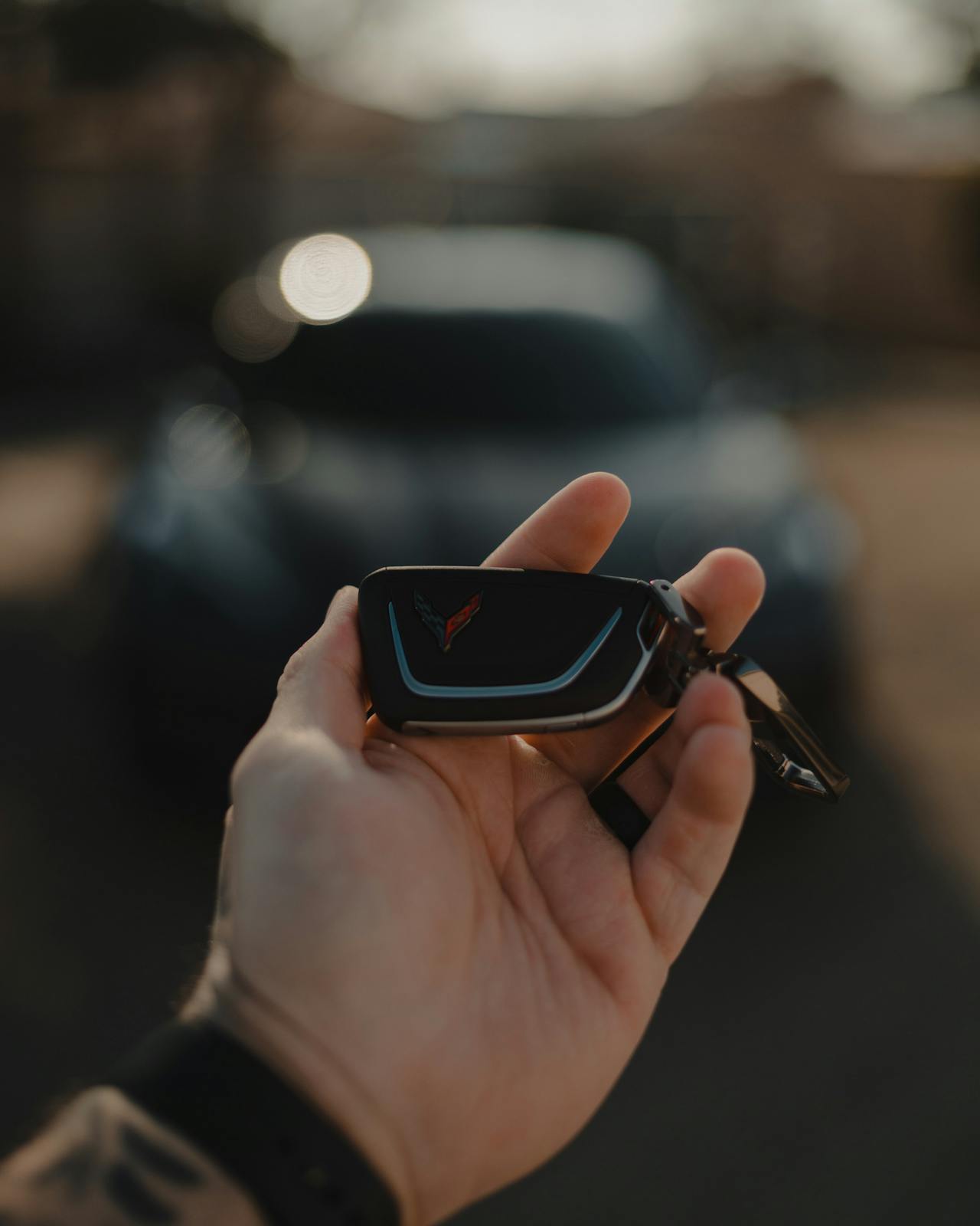 Ein Mann hält einen Autoschlüsselanhänger | Quelle: Pexels