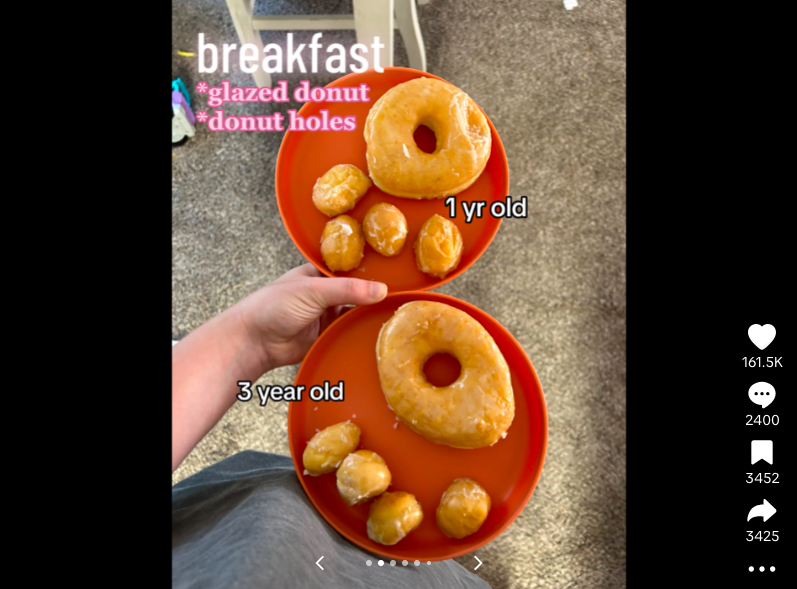 Ein Bild von den Donuts, die die Mutter ihren Kindern gab, gepostet am 8. August 2023 | Quelle: TikTok/ourlittlekrew