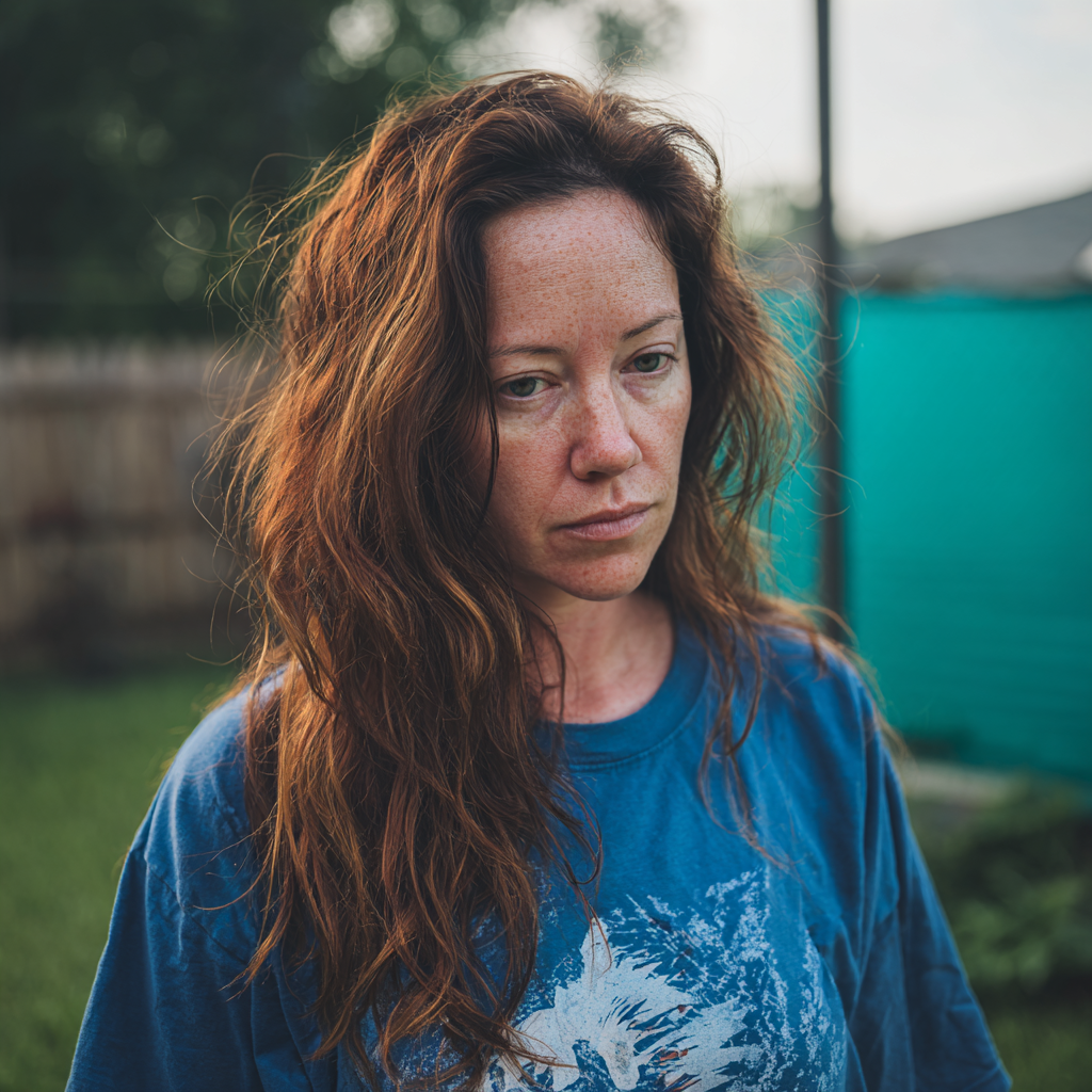 Eine besorgte Frau, die draußen steht | Quelle: Midjourney