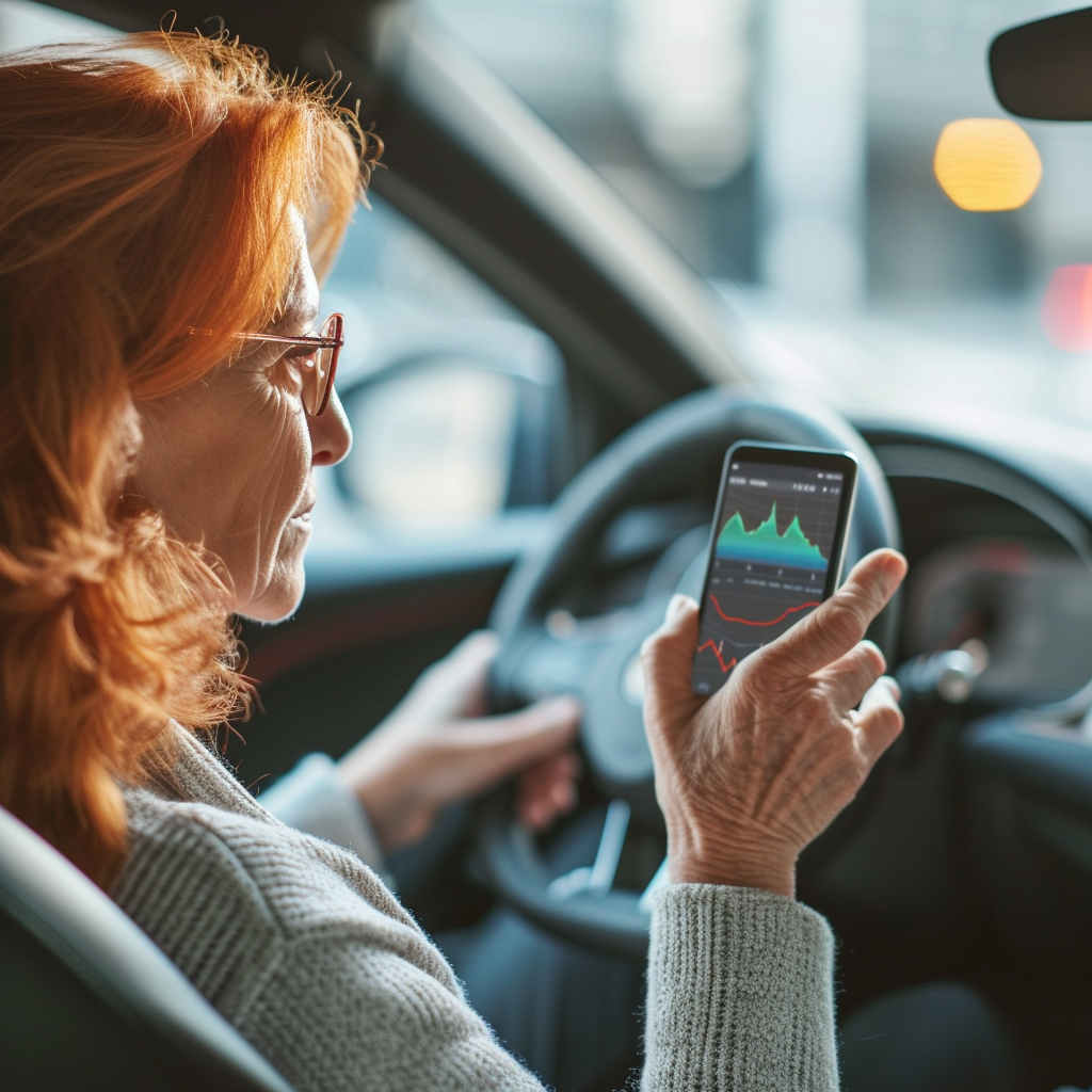 Eine Frau am Steuer eines Taxis | Quelle: Midjourney