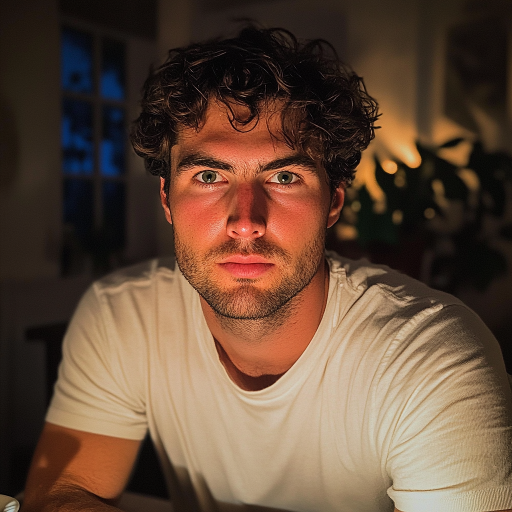 Mężczyzna siedzący przy stole jadalnym | Źródło: Midjourney