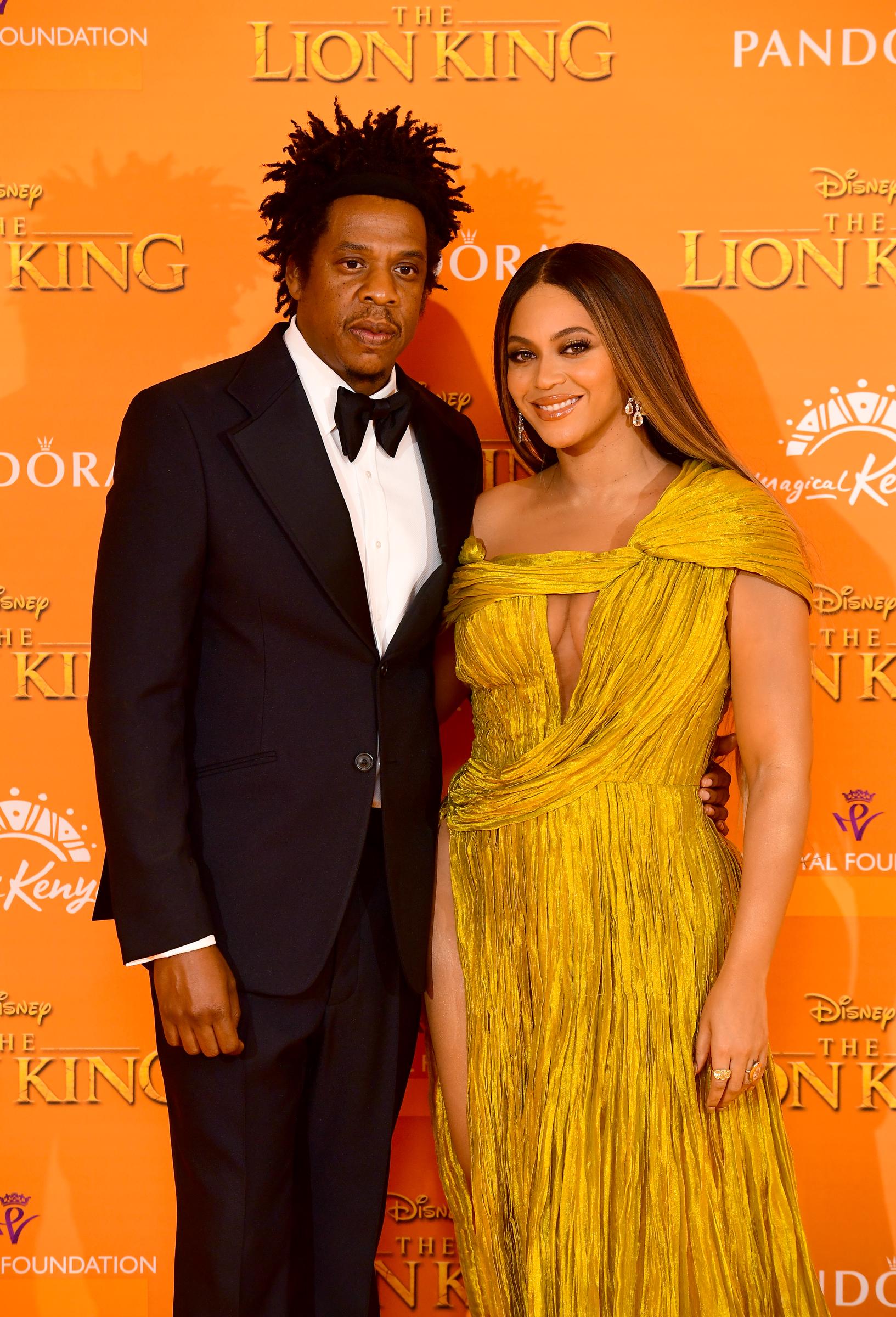Jay-z und Beyonce bei der „König der Löwen“-Premiere am 14. Juli 2019 am Leicester Square in London, England. | Quelle: Getty Images