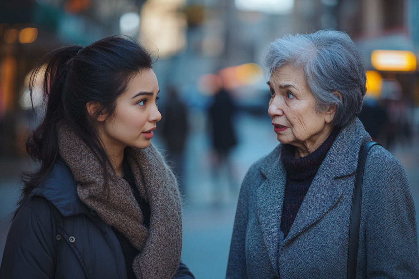 Uma mulher conversando com sua mãe | Fonte: Midjourney