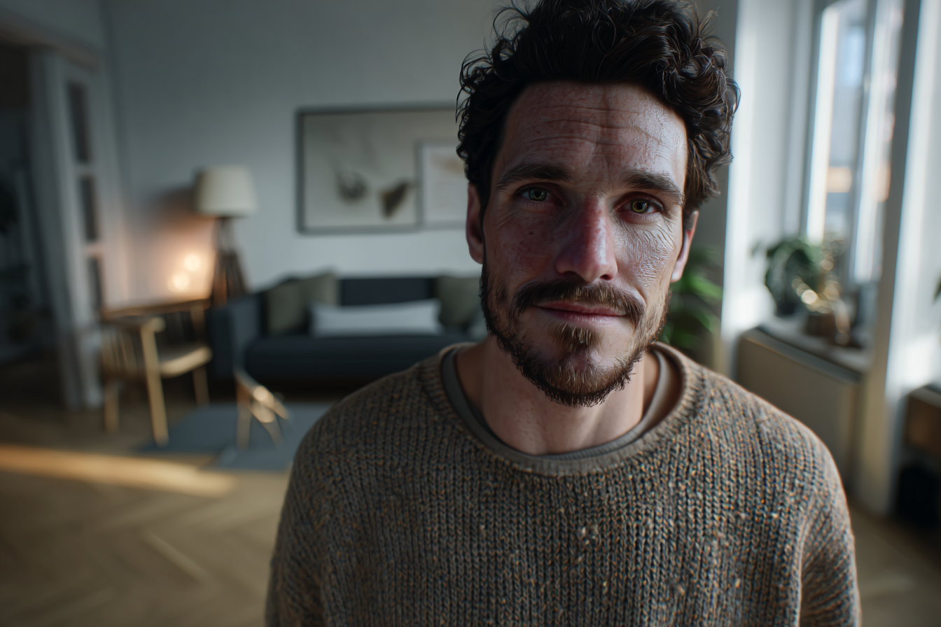 Ein Mann, der geradeaus schaut | Quelle: Midjourney