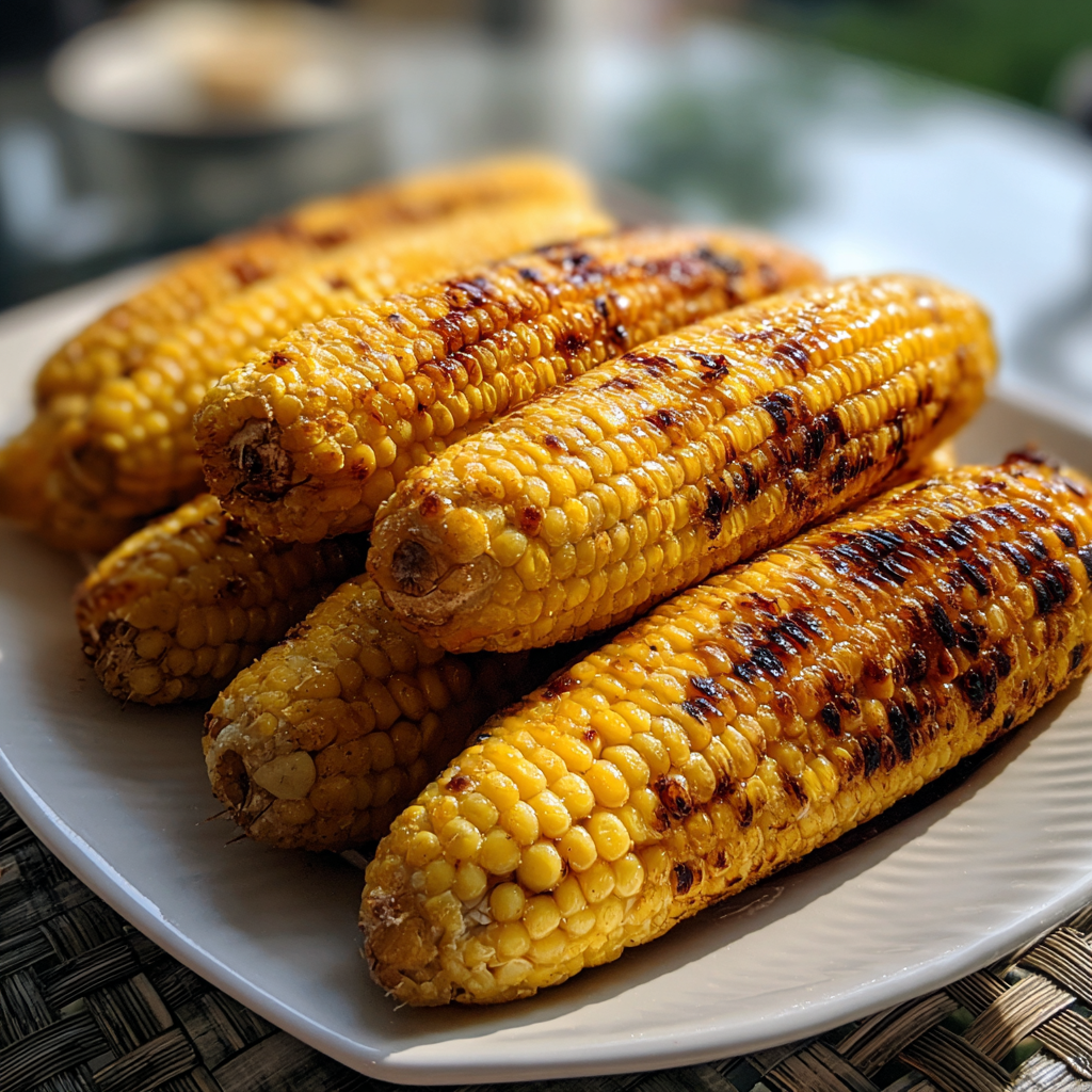 Ein Teller mit gegrilltem Mais | Quelle: Midjourney