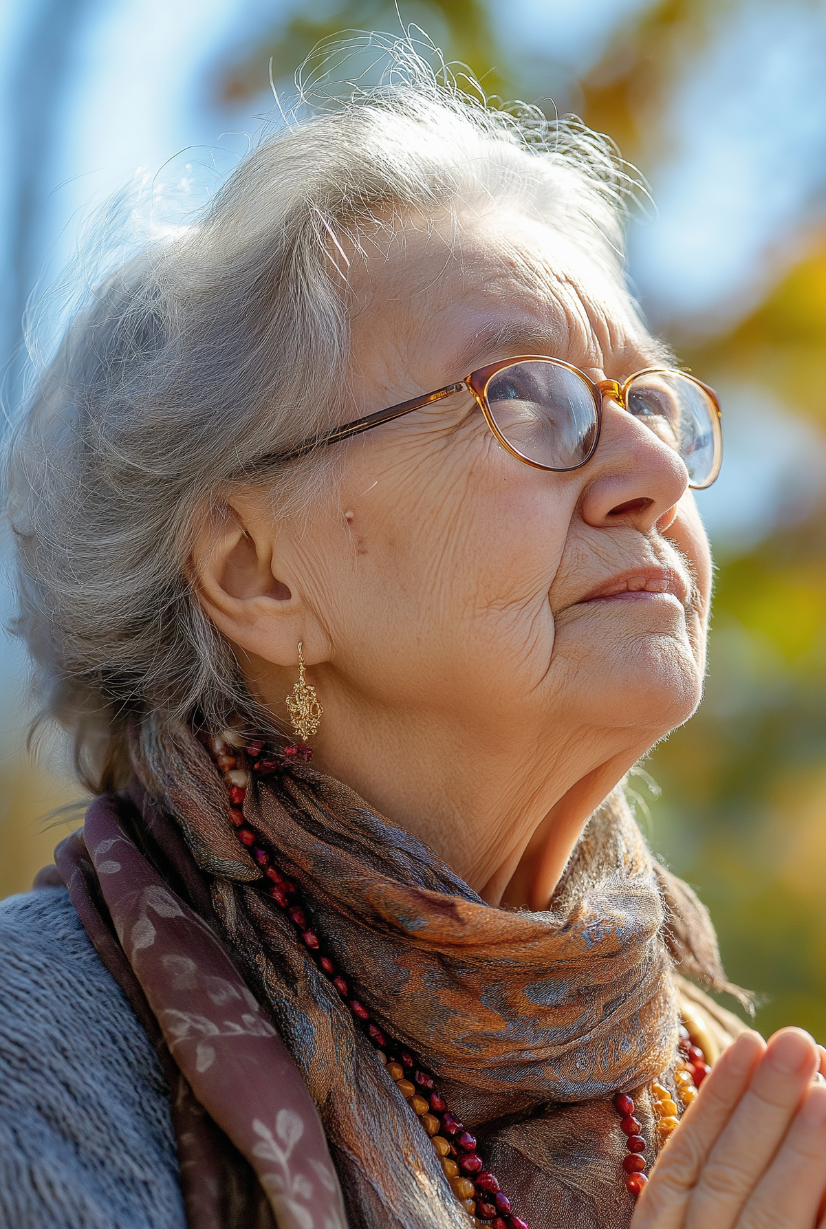 Eine Frau schaut in den Himmel | Quelle: Midjourney