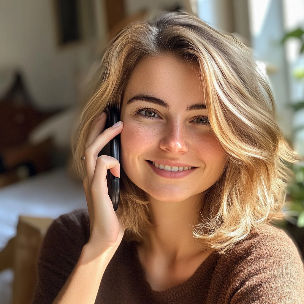 Eine Frau spricht am Telefon | Quelle: Midjourney