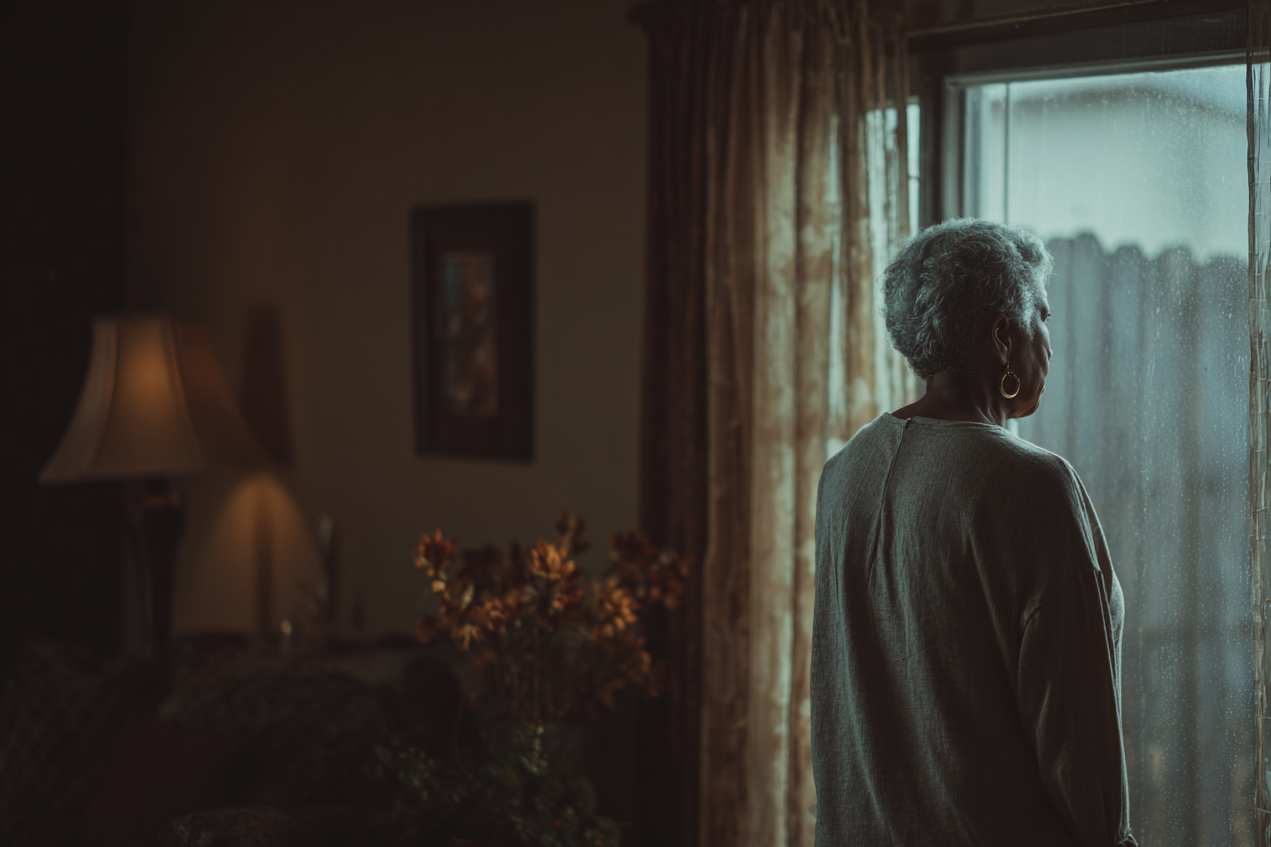Eine Frau, die aus einem Fenster schaut | Quelle: Midjourney