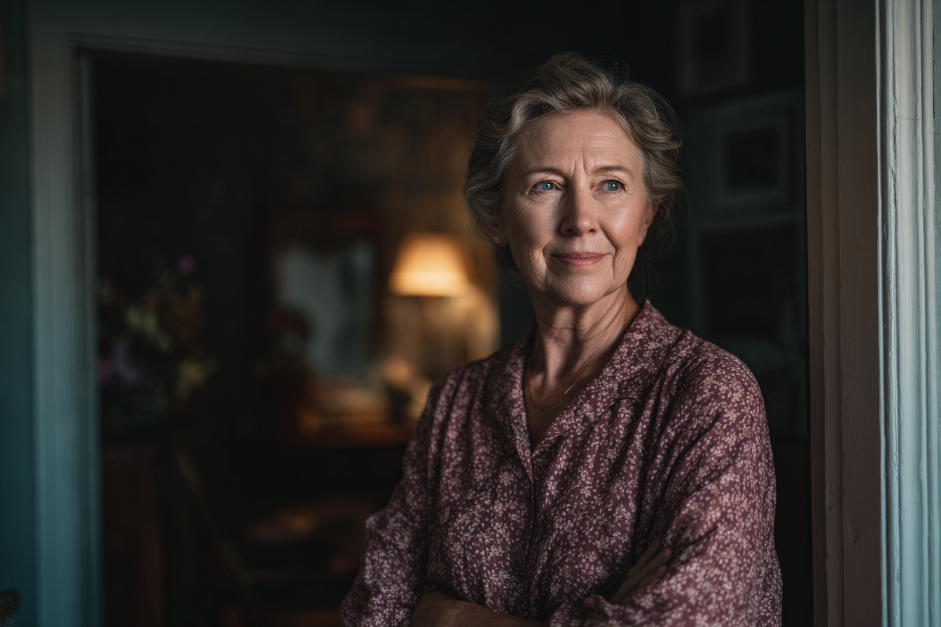 Eine Frau, die in ihrem Haus steht | Quelle: Midjourney