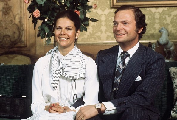 Der schwedische Köngi Carl Gustav von Schweden während seiner Verlobung mit der bürgerlichen Deutschen Silvia Sommerlath am 15. März 1976 | Quelle: Getty Images