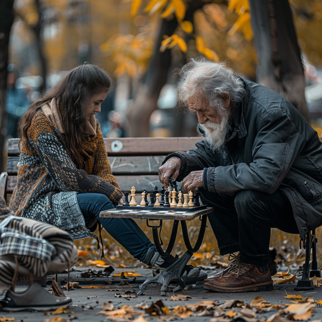 Jeden Tag spielte Jennifer mit einem obdachlosen Mann Schach. | Quelle: Amomama