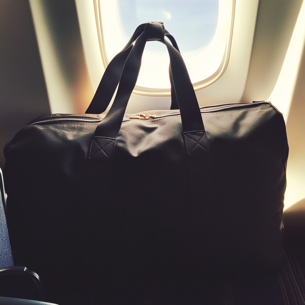 Ein Seesack in einem Flugzeug | Quelle: Midjourney