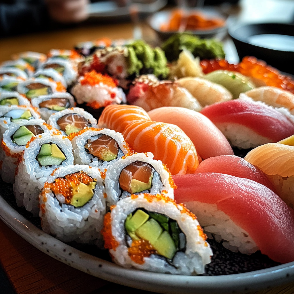 Ein Teller mit Sushi | Quelle: Midjourney