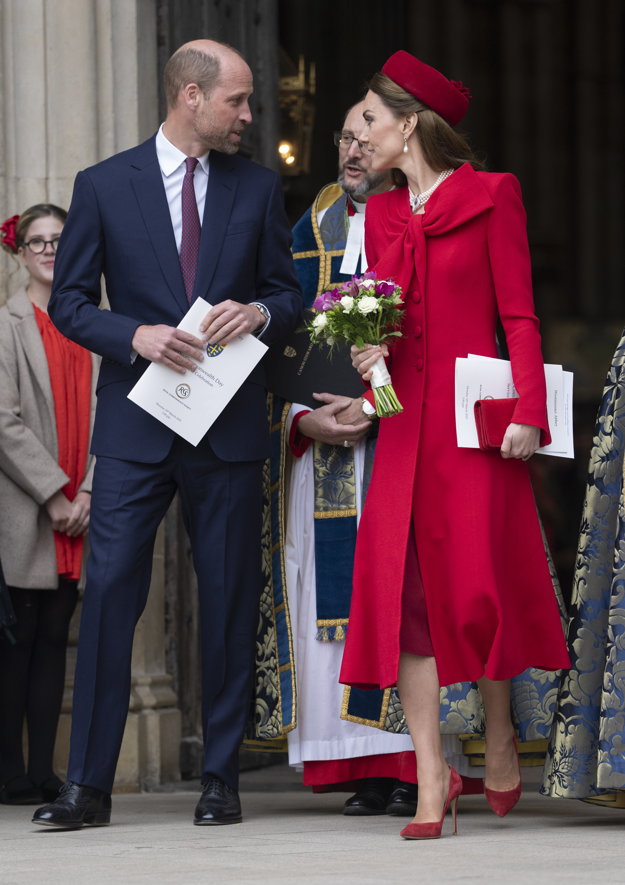 Prinz William und Prinzessin Catherine besuchen den Gottesdienst zum Commonwealth Day 2025 in der Westminster Abbey am 10. März 2025 in London, England | Quelle: Getty Images