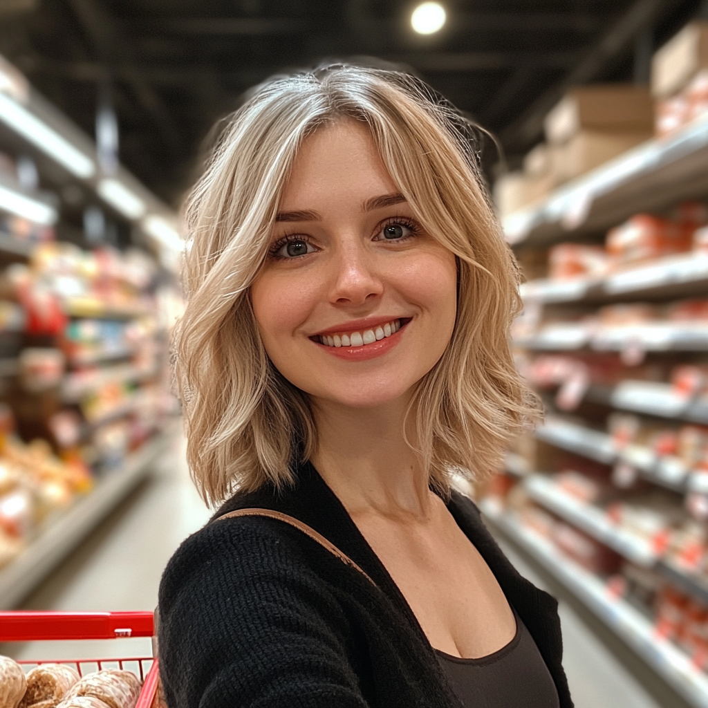 Eine Frau in einem Supermarkt | Quelle: Midjourney