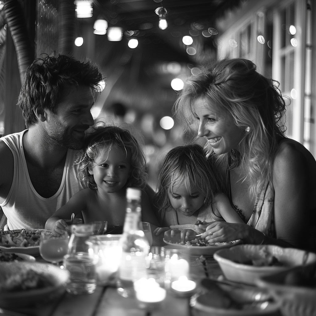 Die Familie beim Abendessen vor dem Unfall | Quelle: Midjourney