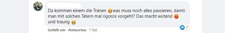 Die Facebook-Reaktionen der Leser*Innen auf die Messerattacke, die sich in Würzburg ereignete. I Quelle: facebook.com/AmoMama.Deutschland