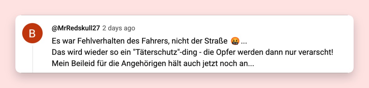 Unter Beiträgen zum Vorfall finden sich zahlreiche Kommentare von Internetnutzern | Quelle: YouTube