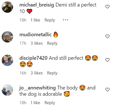 Nutzer teilen ihre Meinung im Kommentarbereich von Demi Moores Instagram-Foto. | Quelle: instagram.com/demimoore