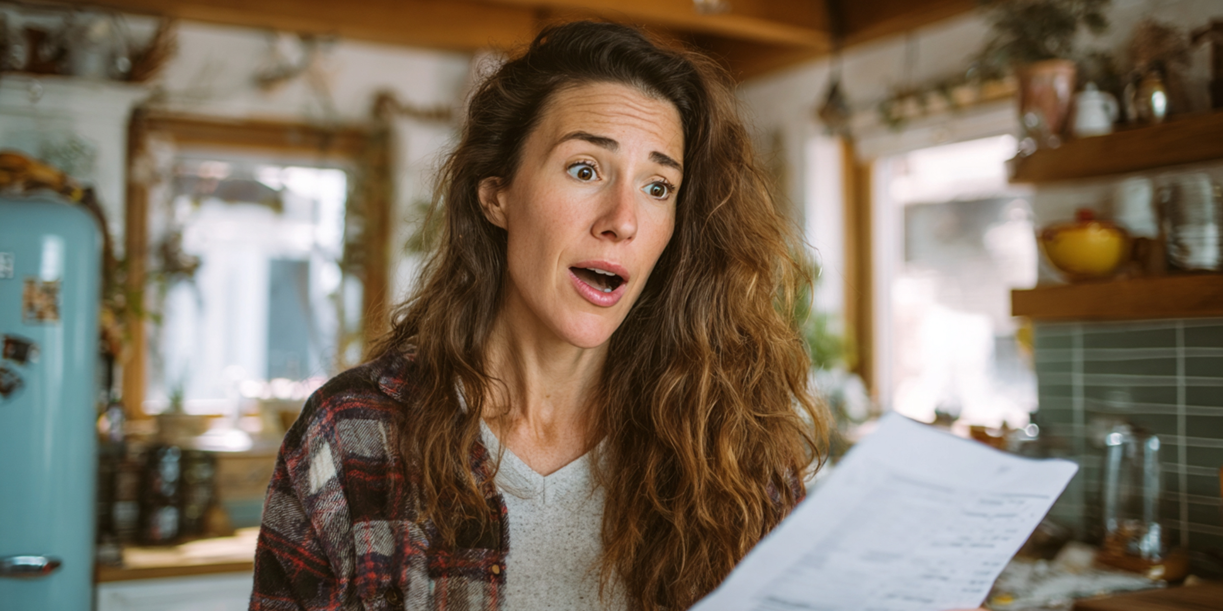 Frau, die keuchend auf ein Dokument starrt | Quelle: Pexels