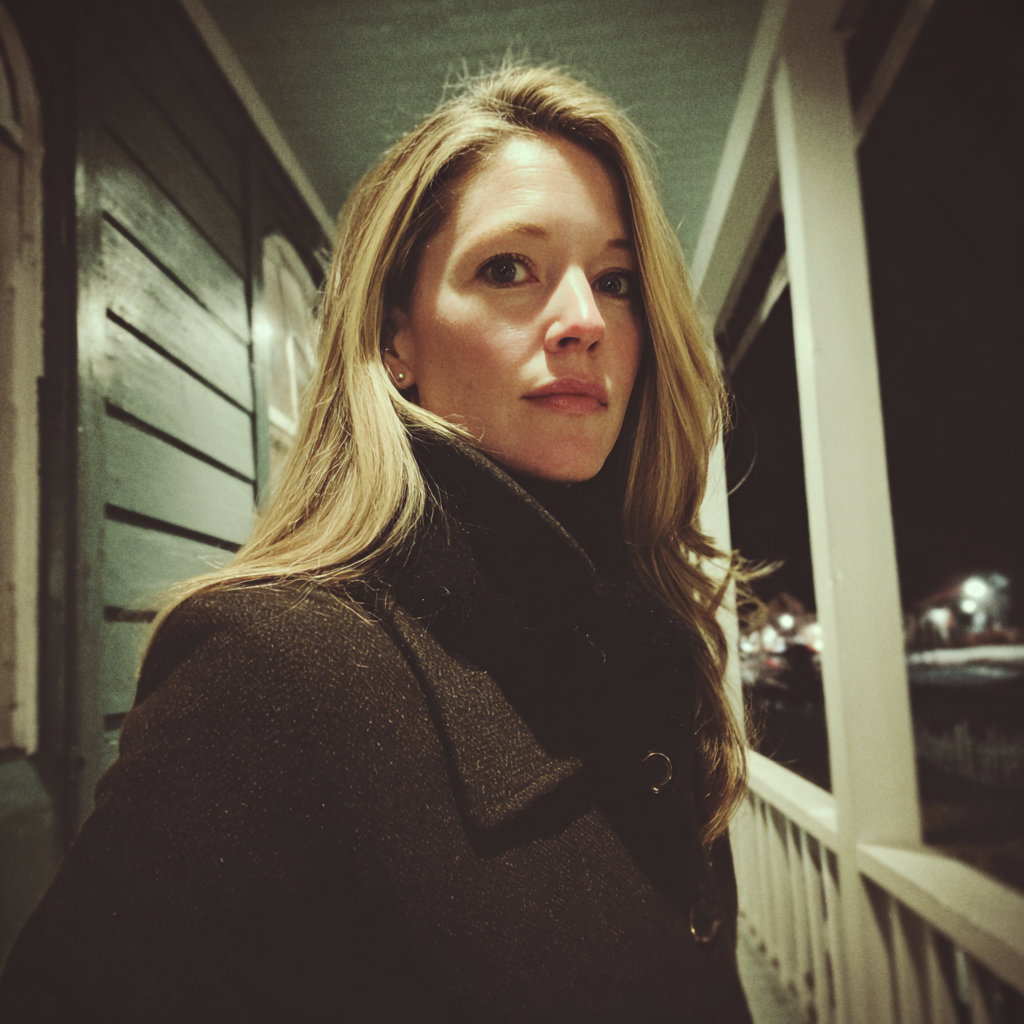 Eine nachdenkliche Frau in einem braunen Mantel | Quelle: Midjourney