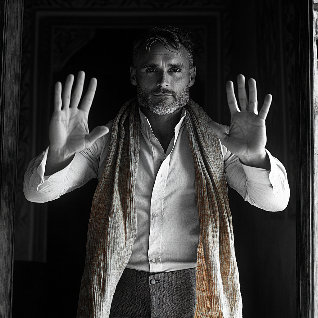 Ein defensiver Mann | Quelle: Midjourney