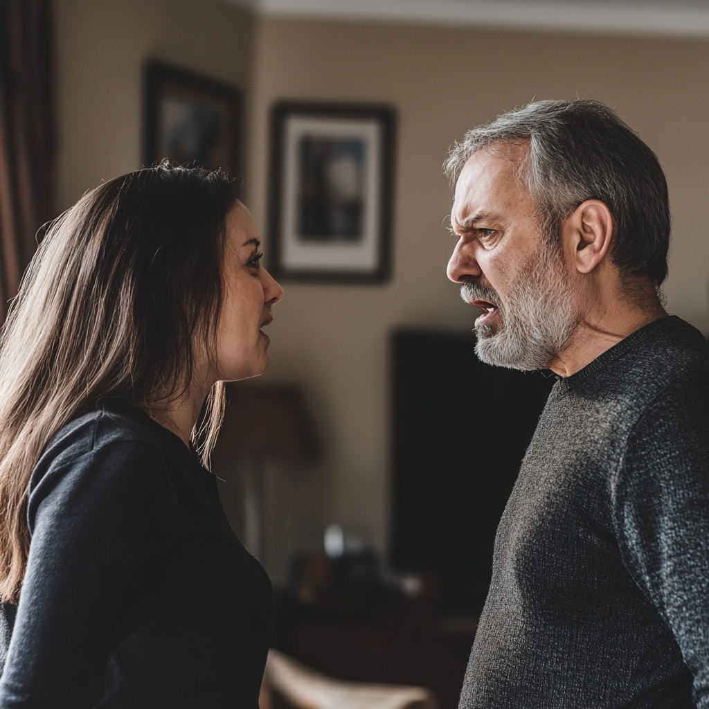 Eine Frau streitet sich mit ihrem Vater | Quelle: Midjourney