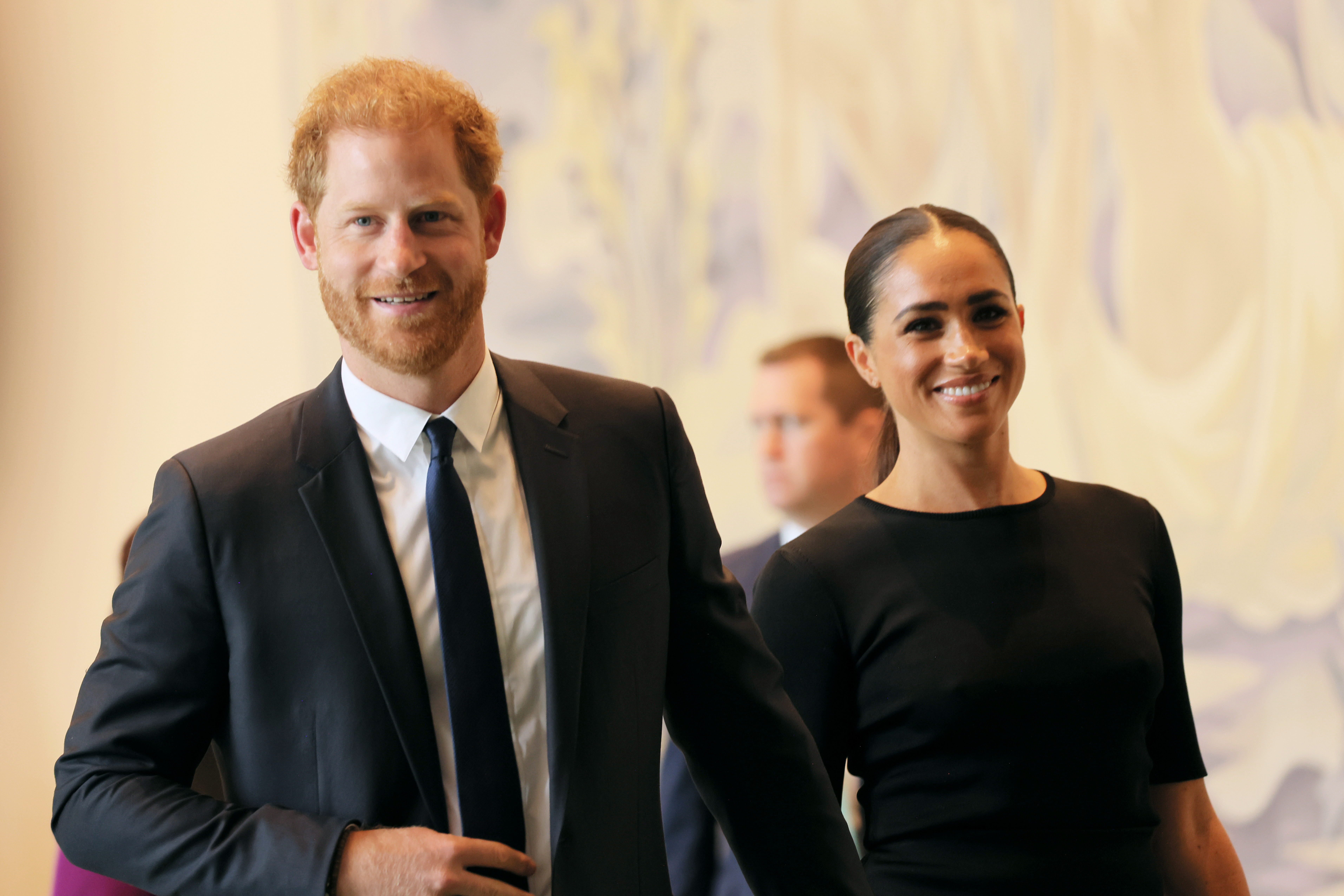 Prinz Harry und Meghan Markle kommen am 18. Juli 2022 im Hauptquartier der Vereinten Nationen in New York City an. | Quelle: Getty Images