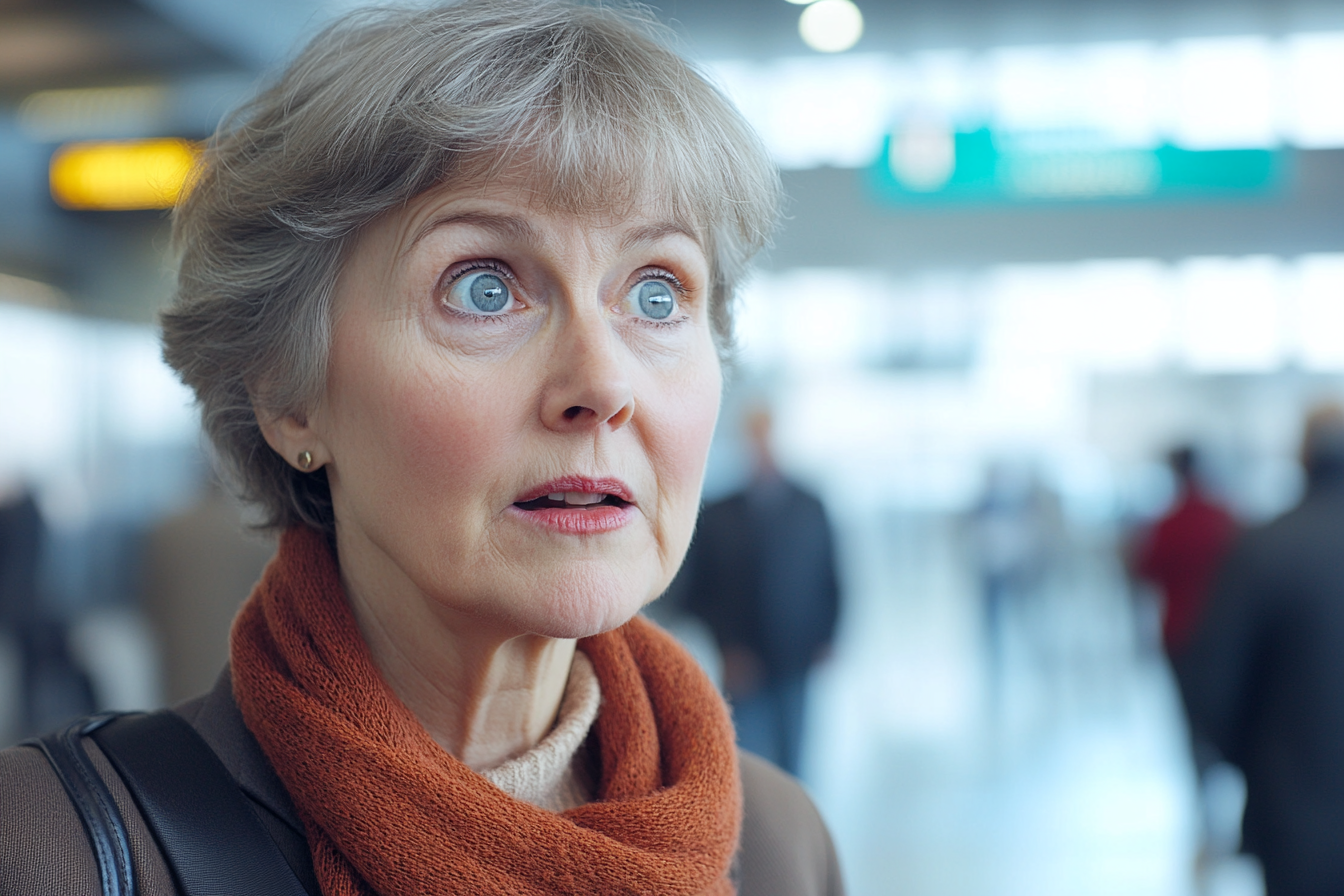 Eine Frau, die an einem Flughafen steht und spricht | Quelle: Midjourney