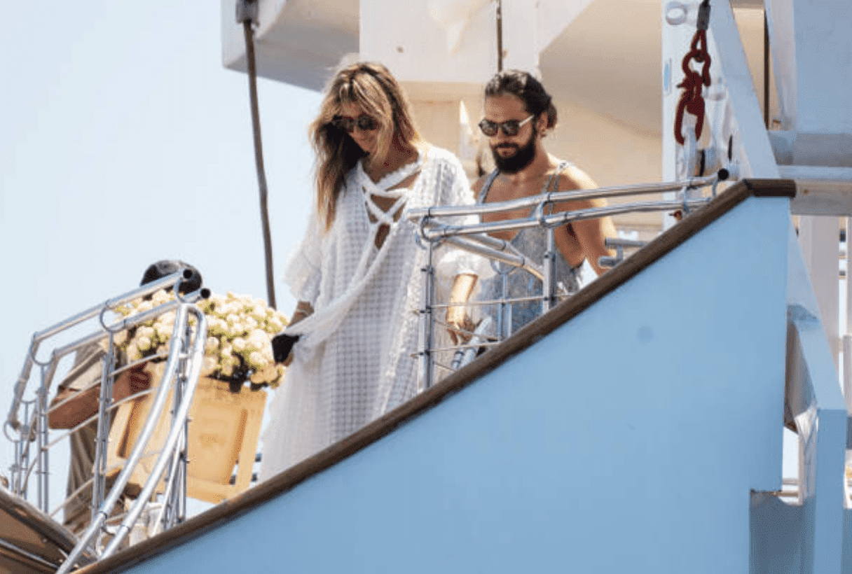 Klum und Kaulitz bereiten sich auf der Yacht Christina O auf die Hochzeit vor, Italien | Quelle: Getty Images