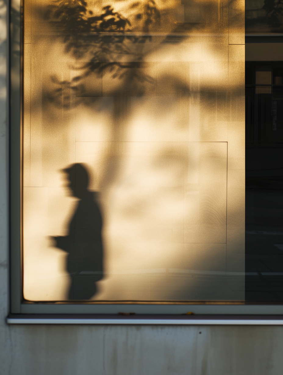 Die Spiegelung eines Mannes in einem Fenster | Quelle: Midjourney