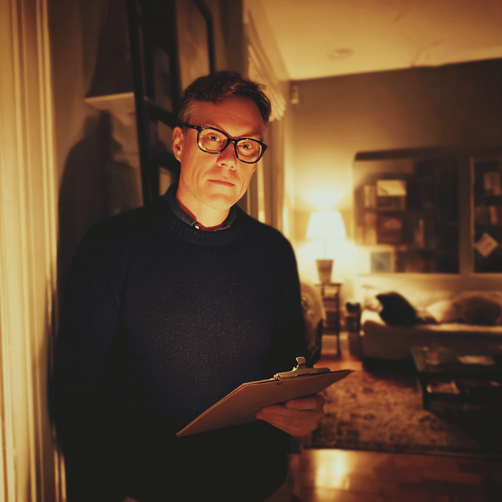 Mężczyzna trzymający schowek | Źródło: Midjourney