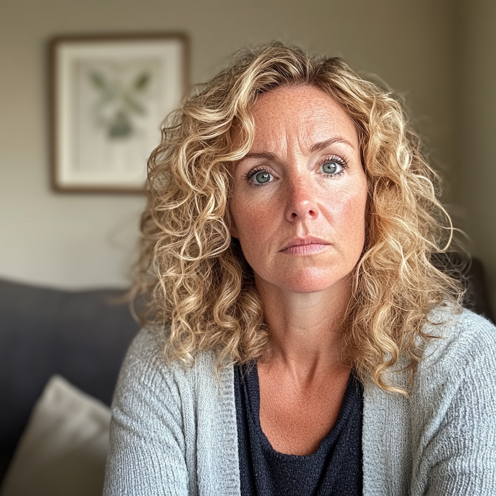 Eine Frau sitzt auf einer Couch | Quelle: Midjourney