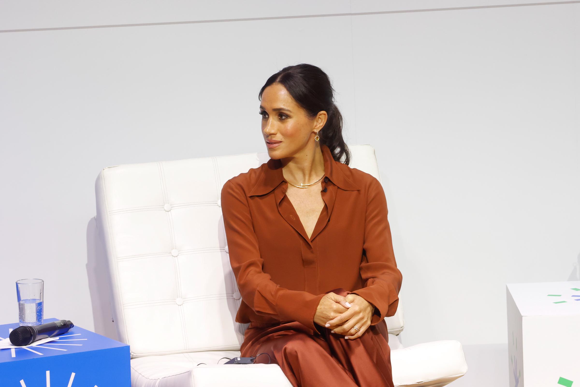 Meghan, Herzogin von Sussex auf der "Responsible Digital Future" am 15. August 2024 in Kolumbien | Quelle: Getty Images