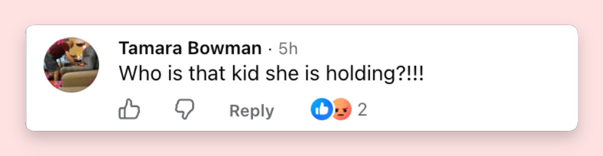 Ein Kommentator in den sozialen Medien weckte Neugier mit einer pointierten Frage zu dem Kind, das Meghan Markle auf dem Foto im Arm hielt. | Quelle: Facebook/Page Six