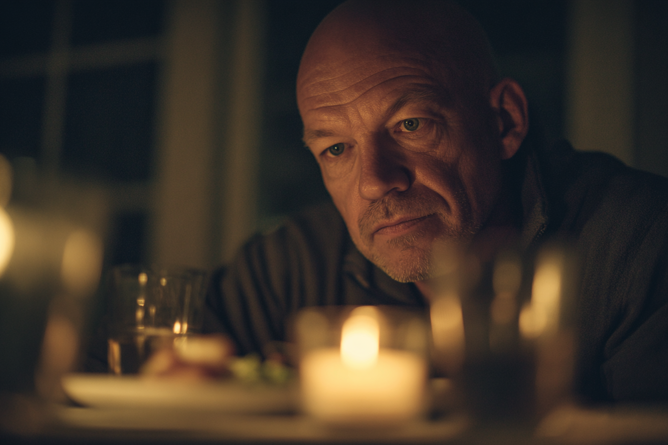 Mężczyzna siedzący przy stole | Źródło: Midjourney