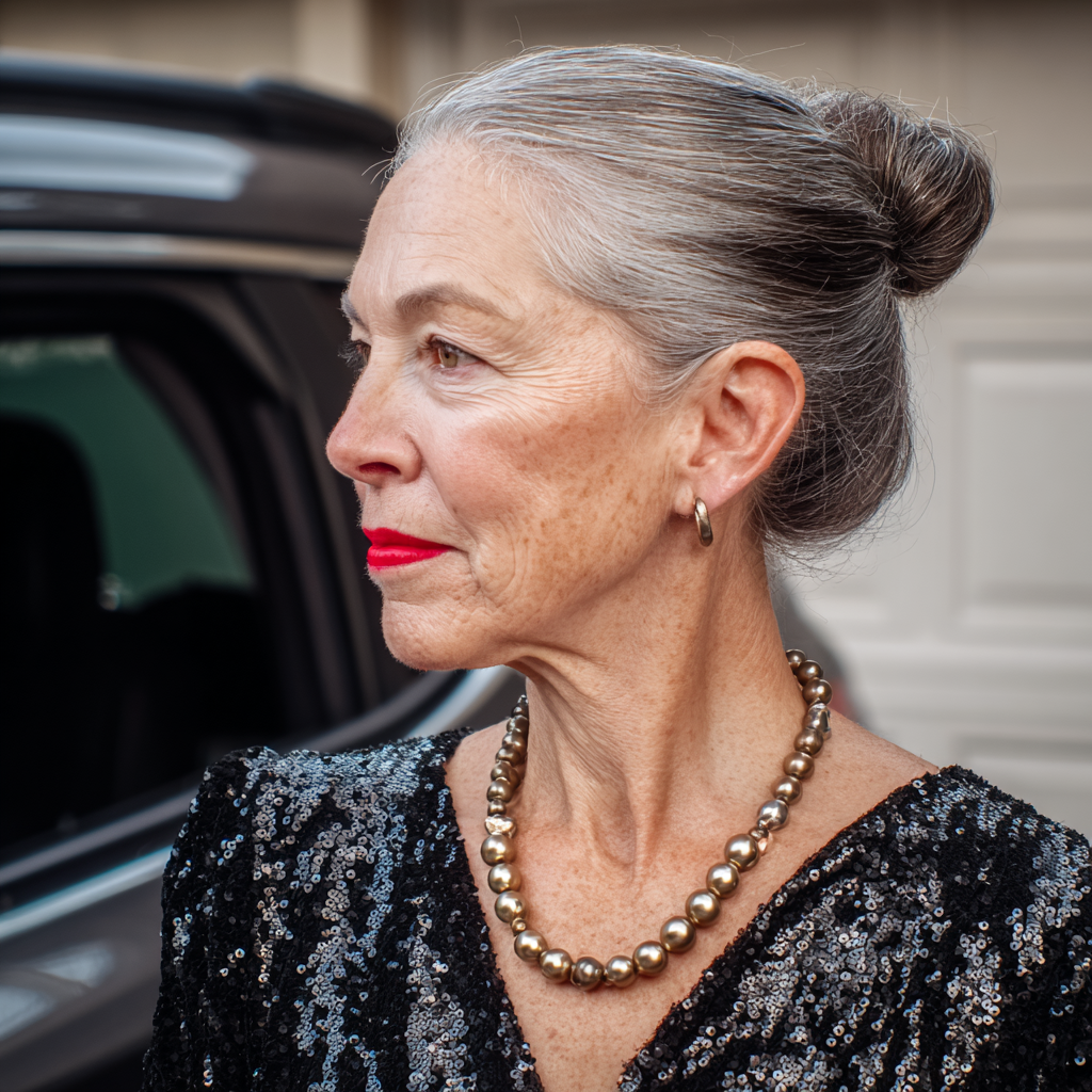 Eine Frau, die neben einem Auto steht | Quelle: Midjourney