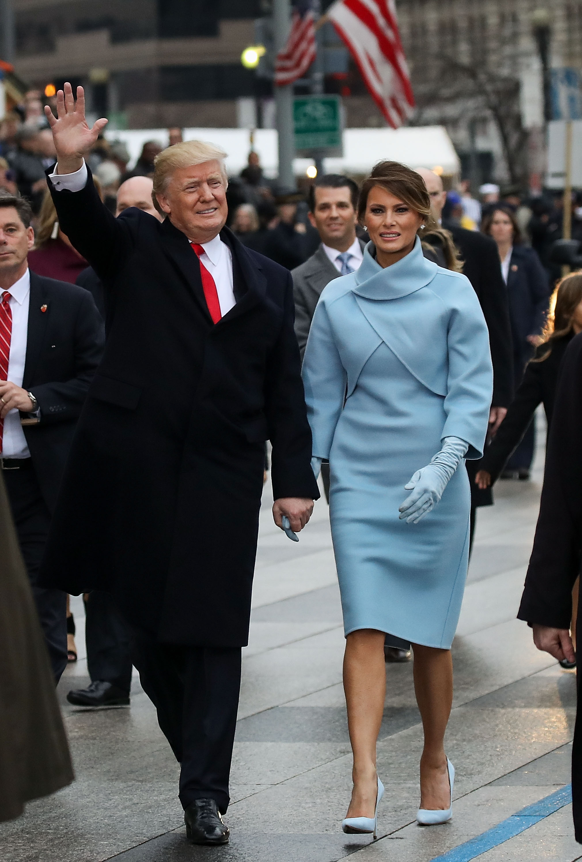 Donald und Melania Trump während der Inaugurationsparade am 20. Januar 2017 in Washington, D.C. | Quelle: Getty Images