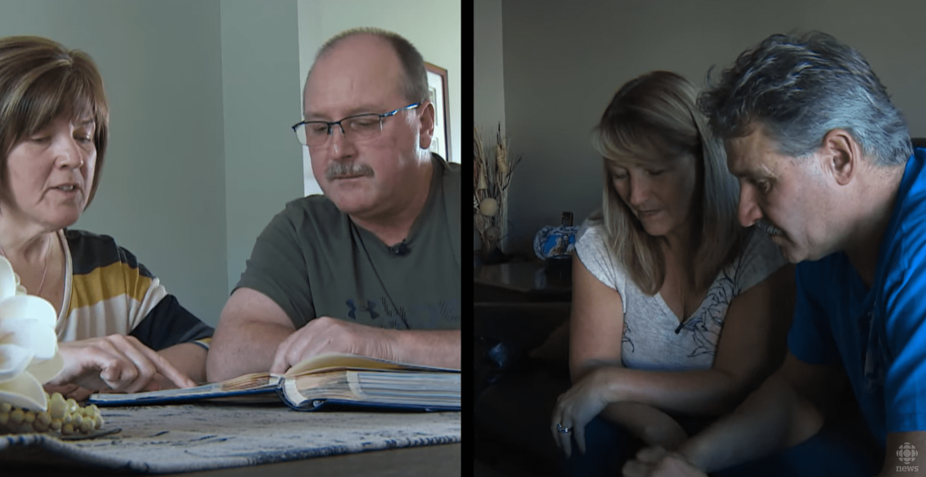 [Links] Craig Avery mit seiner Frau; [Rechts] Clarence Hynes mit seiner Frau. | Quelle: Youtube.com/CBC News: The National