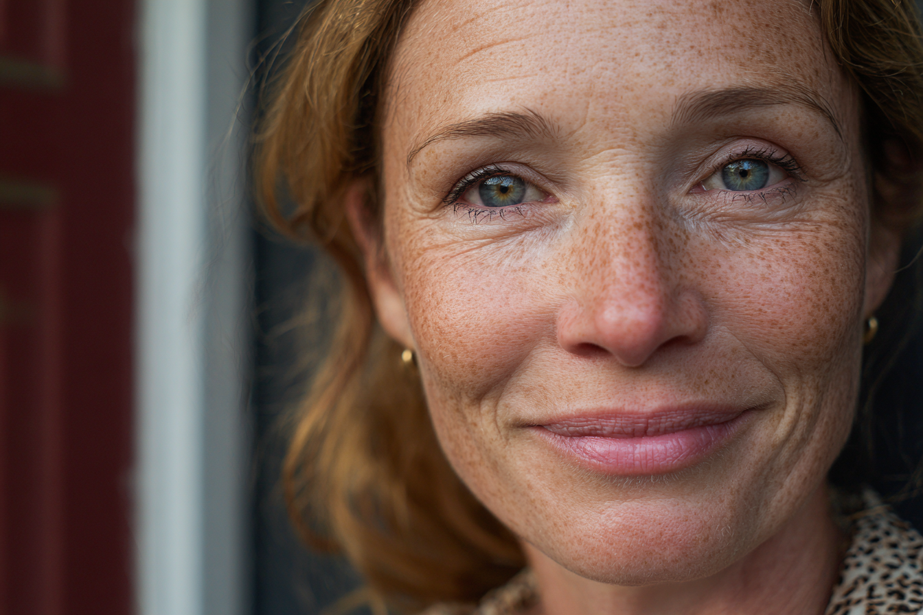 Eine Frau steht vor einem Haus | Quelle: Midjourney