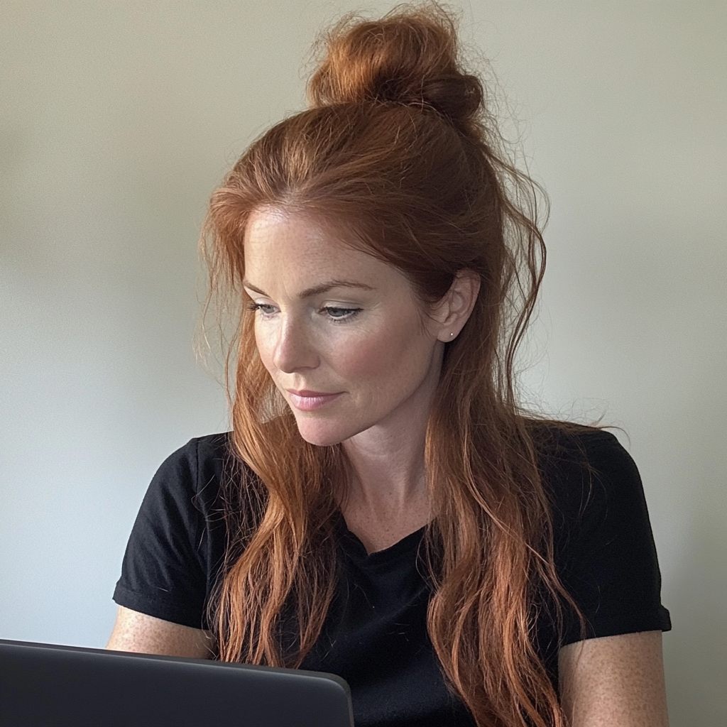 Eine Frau benutzt ihren Laptop | Quelle: Midjourney